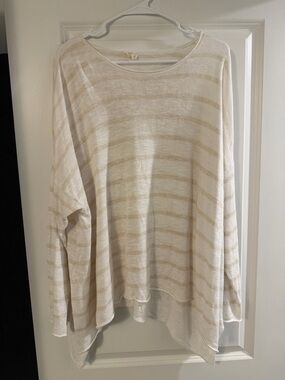 Eileen Fisher long sleeve linen blouse size XL